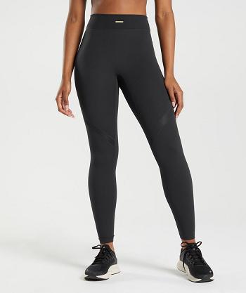 Gymshark Whitney Mesh Ženske Tajice Crne | HR 4037ZUT